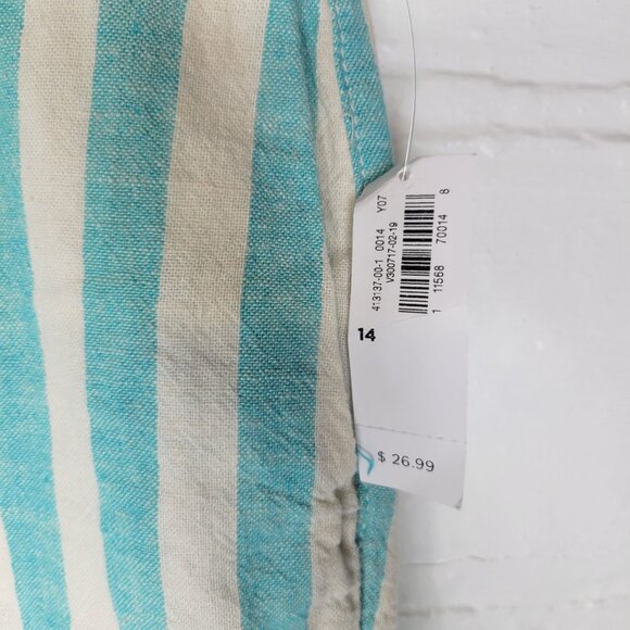 Old Navy Women's Size 14 Shorts Everyday Short Linen Blend Blue Striped - Picture 5 of 8
